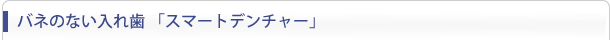 バネのない入れ歯 「スマートデンチャー」
